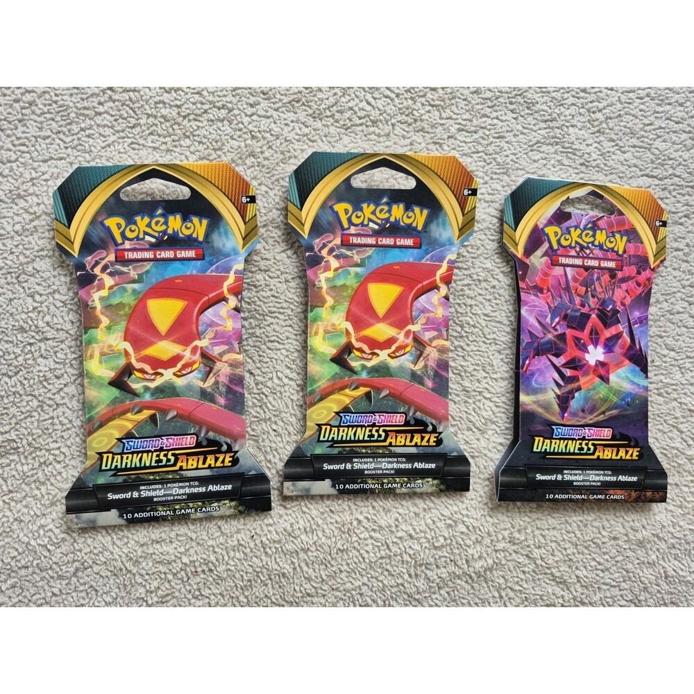 Pokemon TCG Darkness Ablaze Sleeved Booster Pack Lot of 3 NEW SEALED